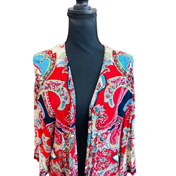 Altard State Paisley Boho Retro Hippie Duster Kimono Cardigan Multicolor Casual - Picture 3 of 8